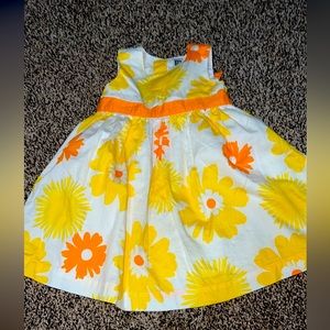 Orange and Yellow Flower Baby Girls Dress